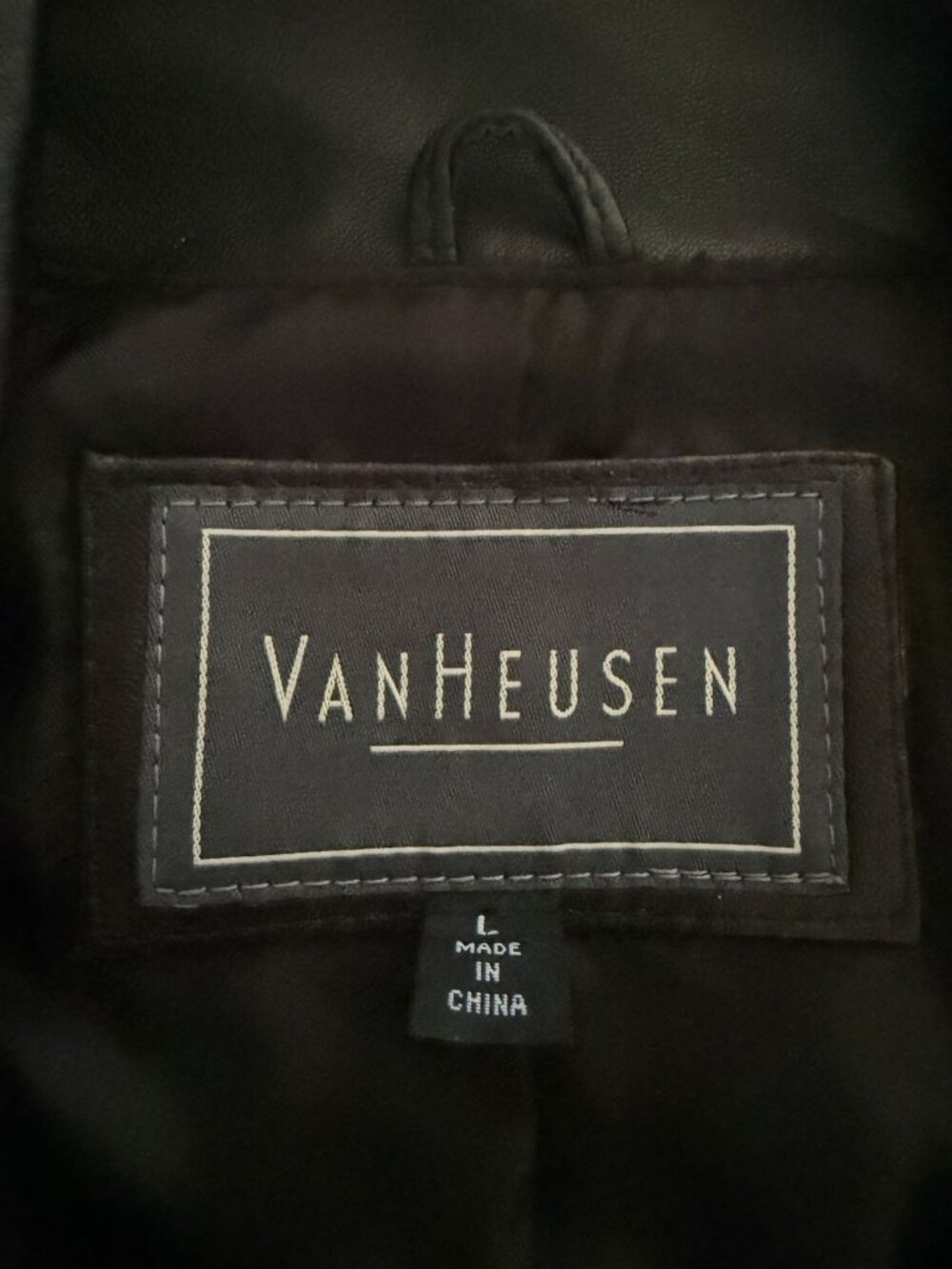 Van Heusen Black Genuine Leather Jacket Women's Size Large Fitted Zip Up Pockets - Picture 5 of 14